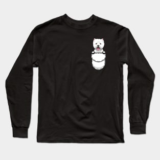 Funny Westie Pocket Dog Long Sleeve T-Shirt